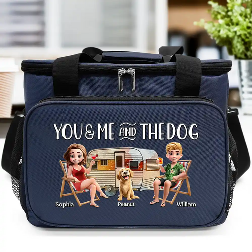 You & Me and The Dog - Personalized Lunch Bag, Cooling Tote Lunch Bag, Cooling Tote PopCulturePrints