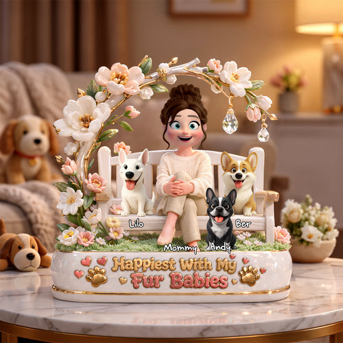Happiest with My Fur Babies - Personalized Acrylic Plaque for Furbaby Lovers Shaped Plaques PopCulturePrints