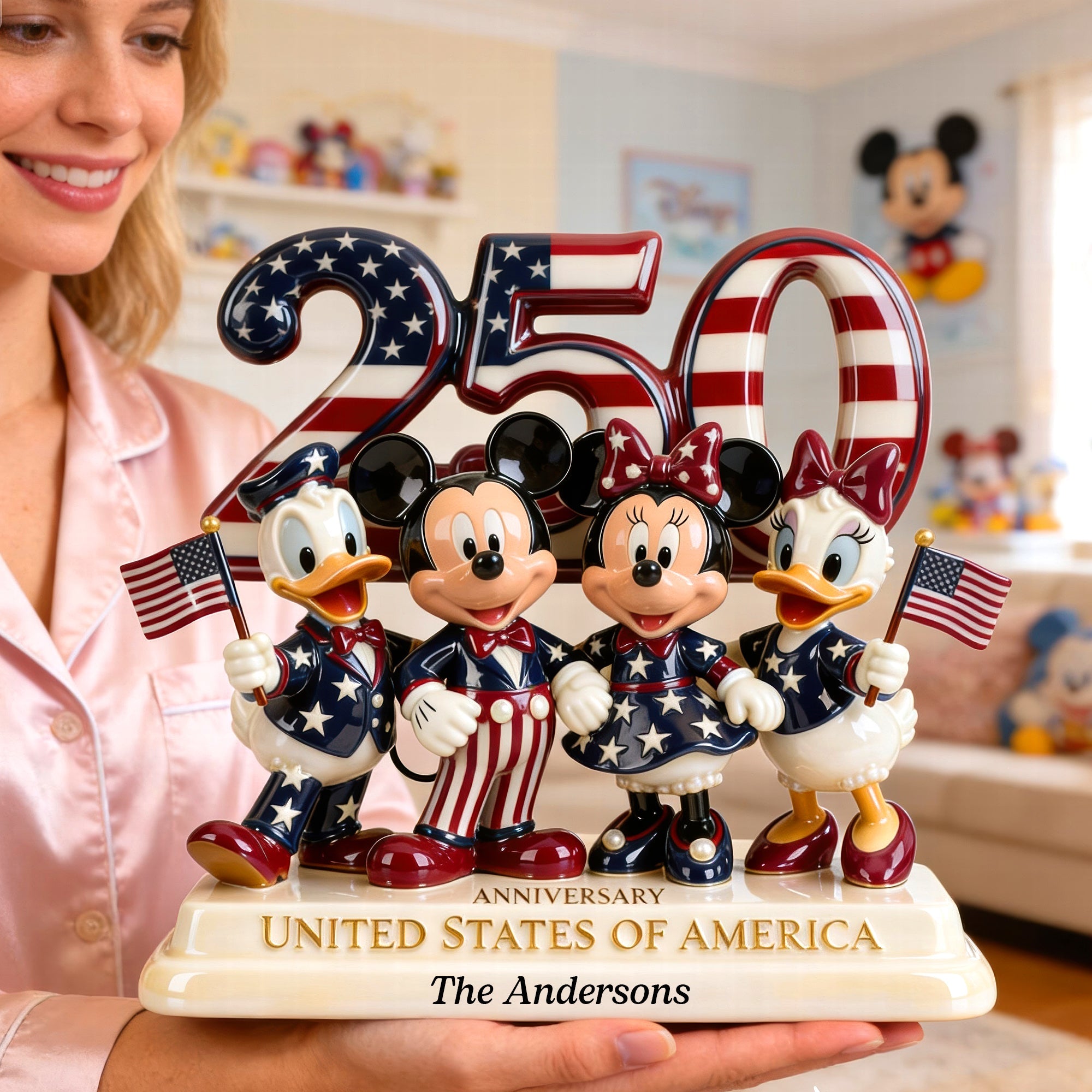Celebrate 250 Years of Joy - 250th Anniversary Patriotic Family Acrylic Plaque - Personalized Gift for Family & Friends Shaped Plaques PopCulturePrints