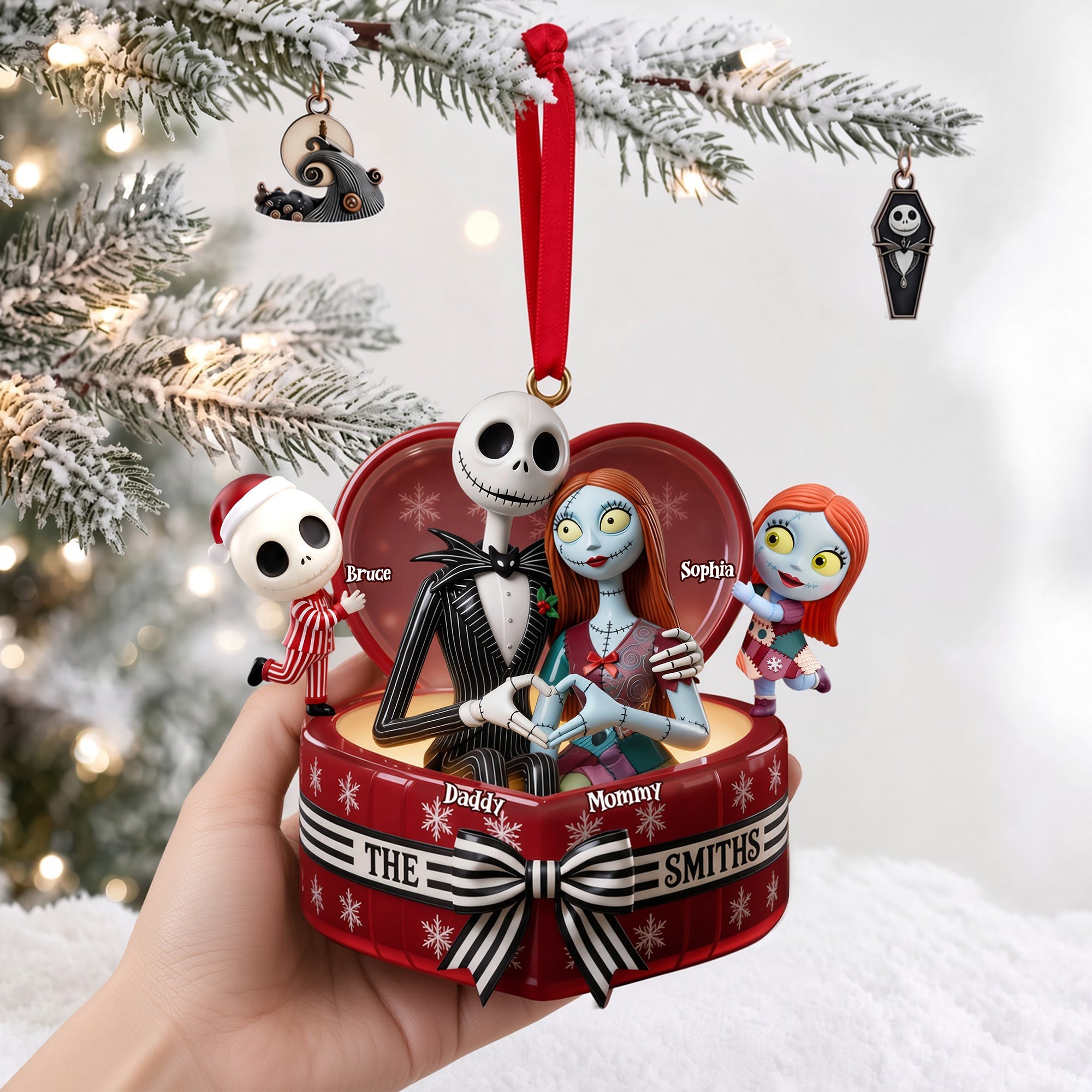 Spooky Family Christmas Ornament - Personalized Gifts for Family Fun and Joy