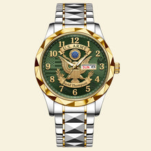 Load image into Gallery viewer, Honor and Celebrate - Military Pride Men's Watch, Personalized Gift for Veterans Men's Watch PopCulturePrints
