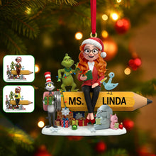 Load image into Gallery viewer, “A Teacher’s Joy” - Personalized Teacher Acrylic Ornament - Custom Gift for Teachers, Educators, and Mentors Ornament PopCulturePrints
