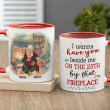 Load image into Gallery viewer, Personalized Christmas Couple Mug - Cozy Fireplace Edition
