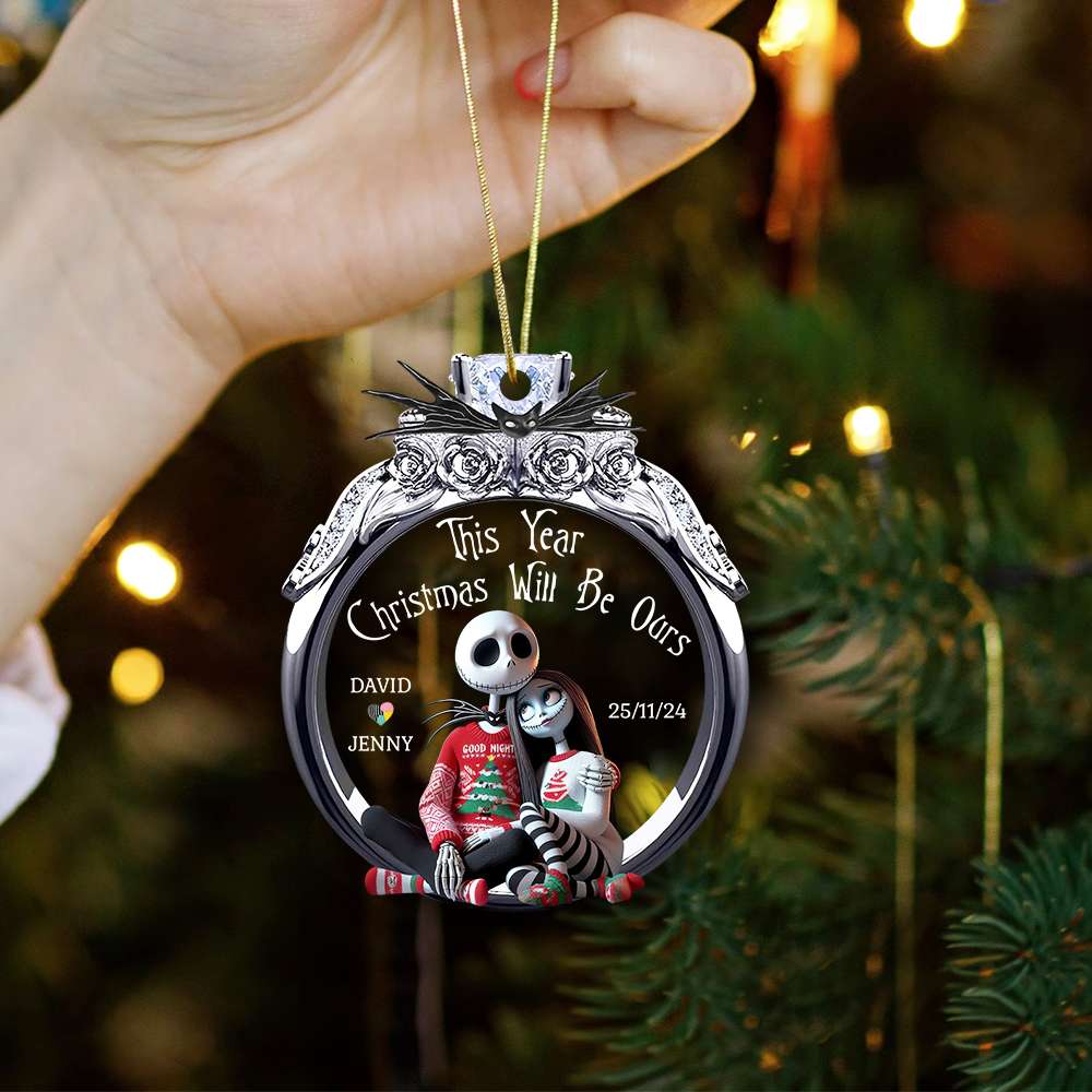 Custom Couples Christmas Ornament - Gothic Theme - Valentine's Day Gifts Ornament PopCulturePrints
