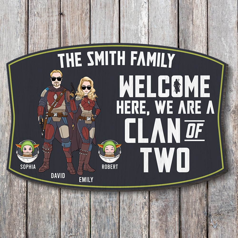 Personalized 'Clan of Two' Wood Sign – Custom Gift for Families Wood Sign PopCulturePrints