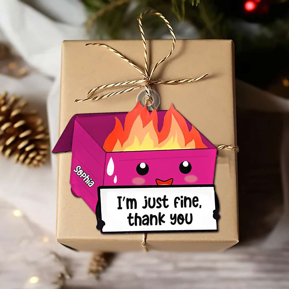 Personalized Dumpster Fire Coworker Acrylic Ornament Ornament PopCulturePrints