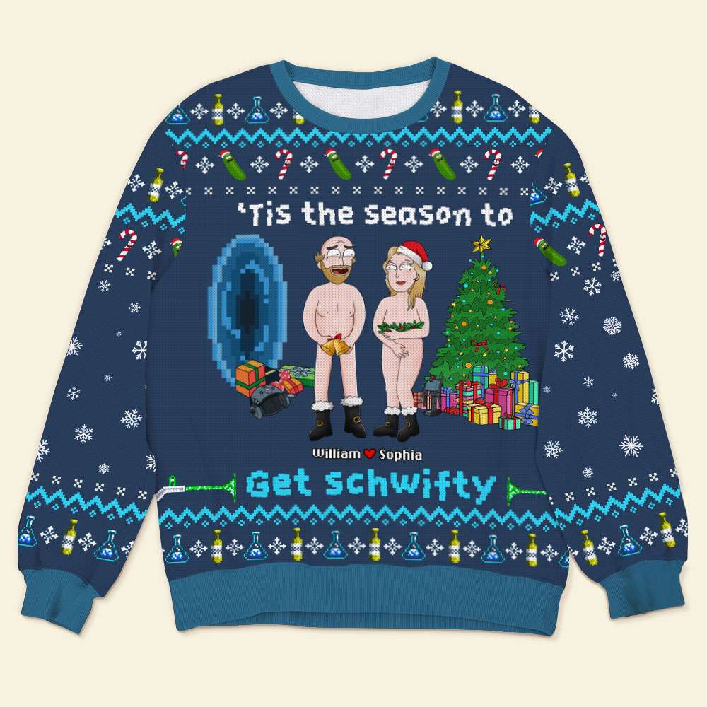 Personalized Couple's Christmas Sweater | Fun Festive Holiday Wear | Valentine's Day Gifts Ugly Christmas Sweater PopCulturePrints