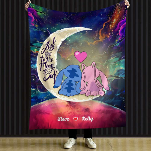 Personalized Alien Couple Blanket - I Love You to the Moon and Back Gift | Valentine's Day Gifts Blanket PopCulturePrints