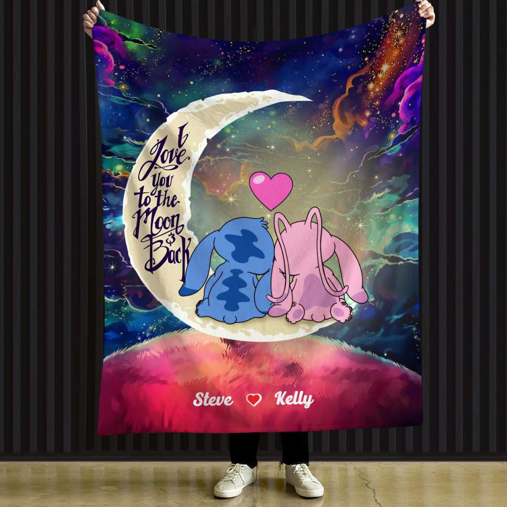 Personalized Alien Couple Blanket - I Love You to the Moon and Back Gift | Valentine's Day Gifts Blanket PopCulturePrints