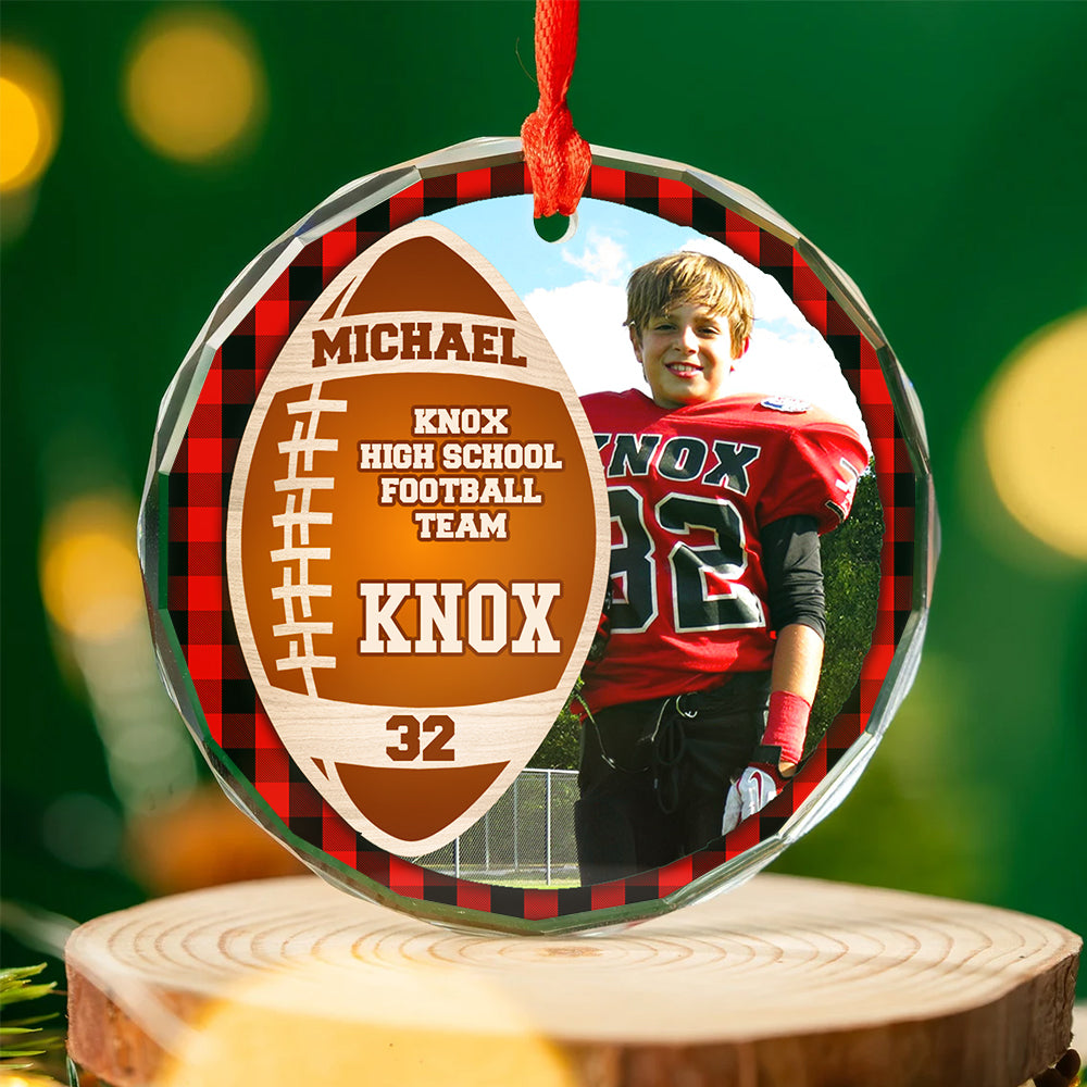 Personalized Football Player Christmas Ornament Ornament PopCulturePrints