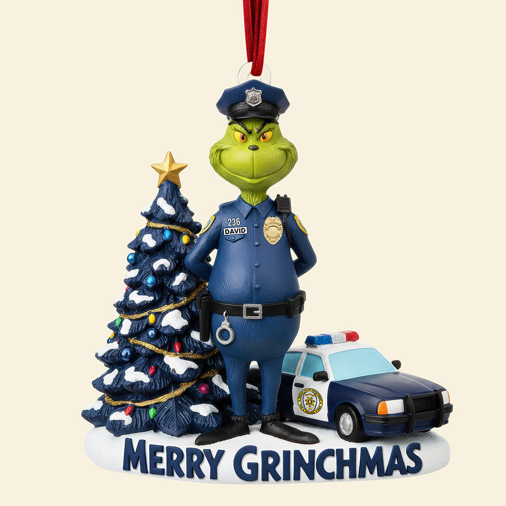 Have a Peaceful Christmas - Badass Police Christmas Ornament | Personalized Gifts for Police Officers Ornament PopCulturePrints