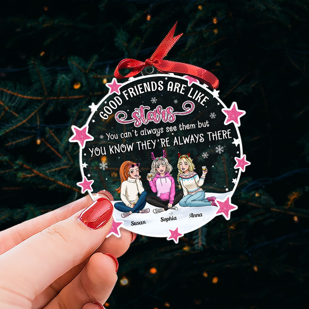 Personalized Christmas Ornament for Friends - Starry Night Design Ornament PopCulturePrints