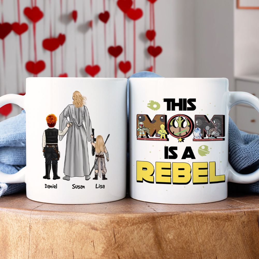 Personalized Rebel Mom Coffee Mug - Custom Gift for Mother's Day Coffee Mug PopCulturePrints