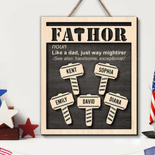 Load image into Gallery viewer, Personalized &#39;Fathor&#39; Wooden Art Sign - Unique Gifts for Dad Wood Sign PopCulturePrints
