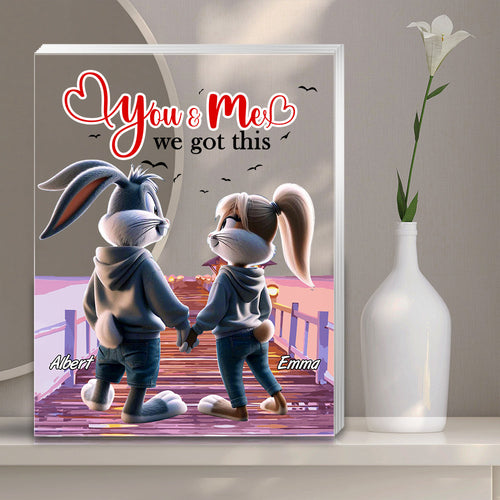 Personalized Couple Plaque: You & Me - We Got This Shaped Plaques PopCulturePrints