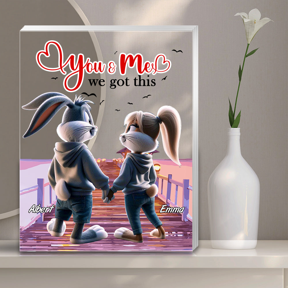 Personalized Couple Plaque: You & Me - We Got This Shaped Plaques PopCulturePrints