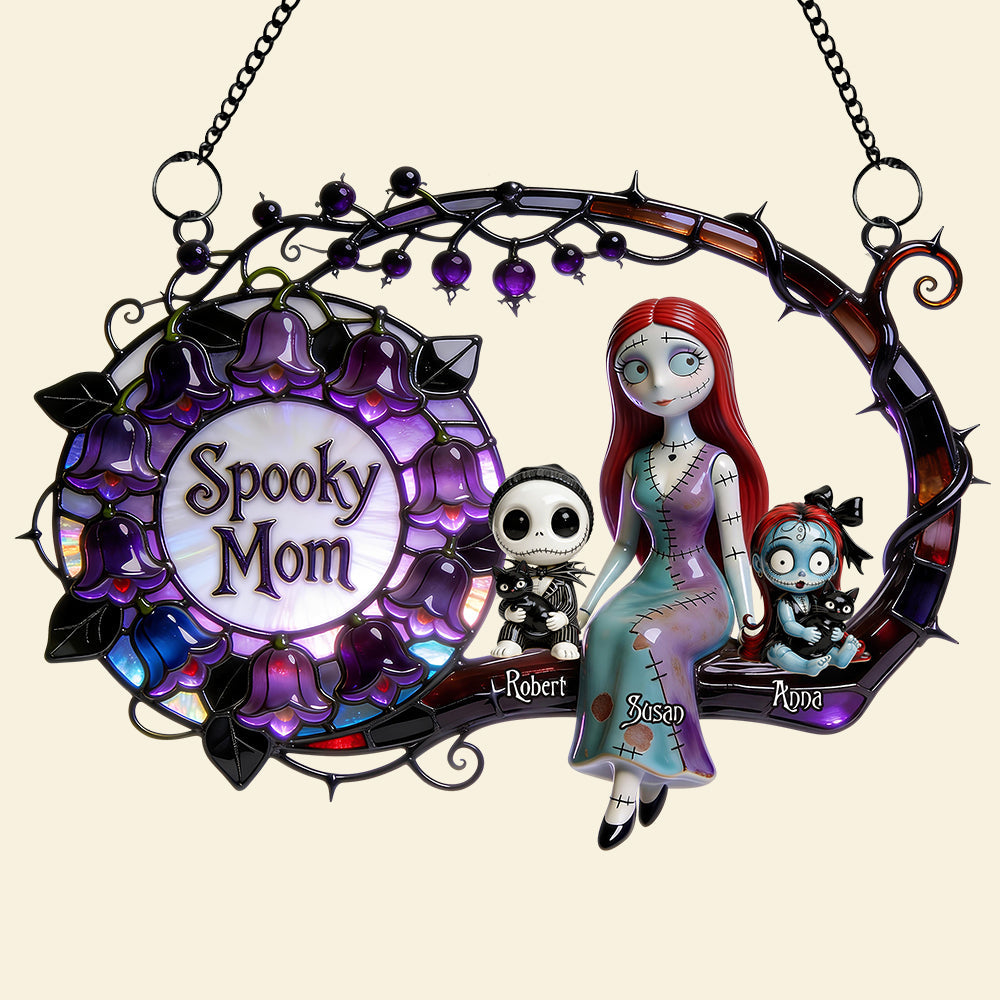 “Celebrate the Spooky Spirit!” - Personalized Spooky Mom Acrylic Suncatcher Ornament - Perfect Gift for Mom, Grandma & More Ornament PopCulturePrints