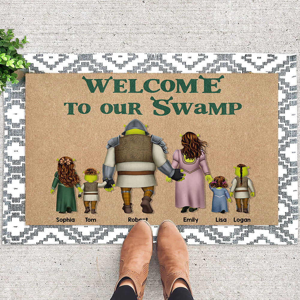 Custom Family Doormat - Welcome to Our Swamp Doormat PopCulturePrints