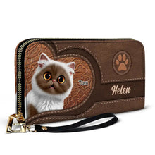 Load image into Gallery viewer, &quot;Make Every Day Pawsome!&quot; - Cute Cats 3D Effect Personalized Leather Long Wallet - A Unique Gift for Cat Lovers, Friends, and Family Leather Long Wallet PopCulturePrints
