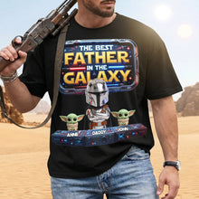 Load image into Gallery viewer, The Best Father in the Galaxy - Personalized Future Warrior Dad Shirt | Unique Gift for Dads and Grandpas Shirts PopCulturePrints
