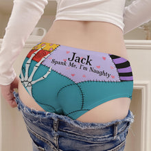Load image into Gallery viewer, Naughty Fun: 'Spank Me, I'm Naughty' Personalized Women's Briefs - Custom Gift for Wives, Girlfriends, or Best Friends Boxer Briefs PopCulturePrints
