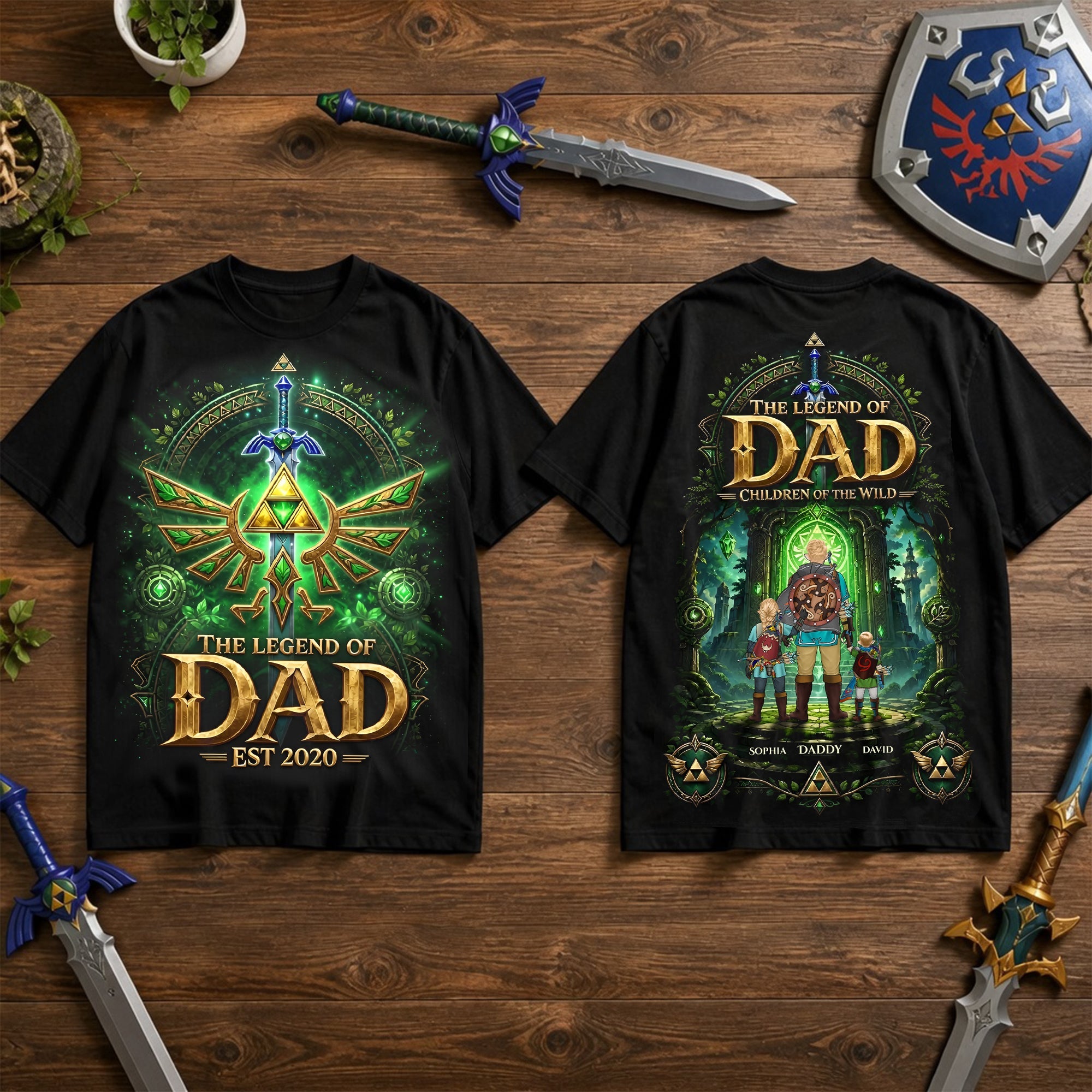 “The Legend of Dad, Your Adventure Awaits!” - Personalized T-Shirt for Dads and Grandpas Shirts PopCulturePrints