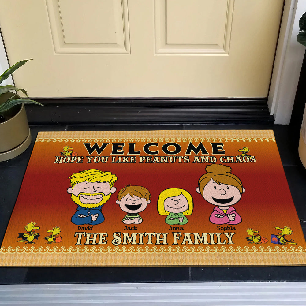 Personalized Peanuts Family Welcome Doormat