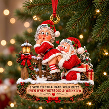 Load image into Gallery viewer, Sweet Santa Couple Ornament - Personalized Christmas Gift For Couples Ornament PopCulturePrints
