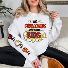 Load image into Gallery viewer, No Swallowing, Now I Have Kids - Personalized Funny Mom Shirt - Gift for Mom, Grandma, and New Parents AOP Products PopCulturePrints
