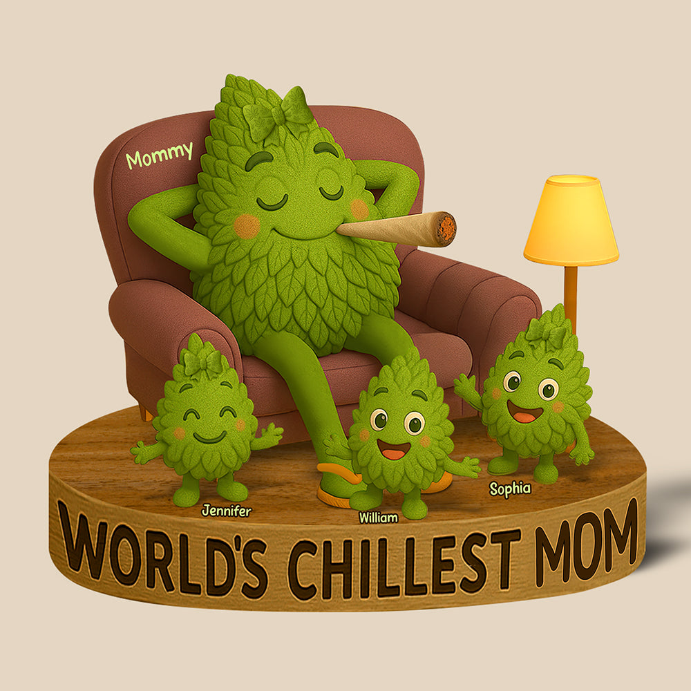 “World's Chillest Dad” - Personalized Plaque for Dad - Custom Gift for Father, Grandpa & Family Shaped Plaques PopCulturePrints