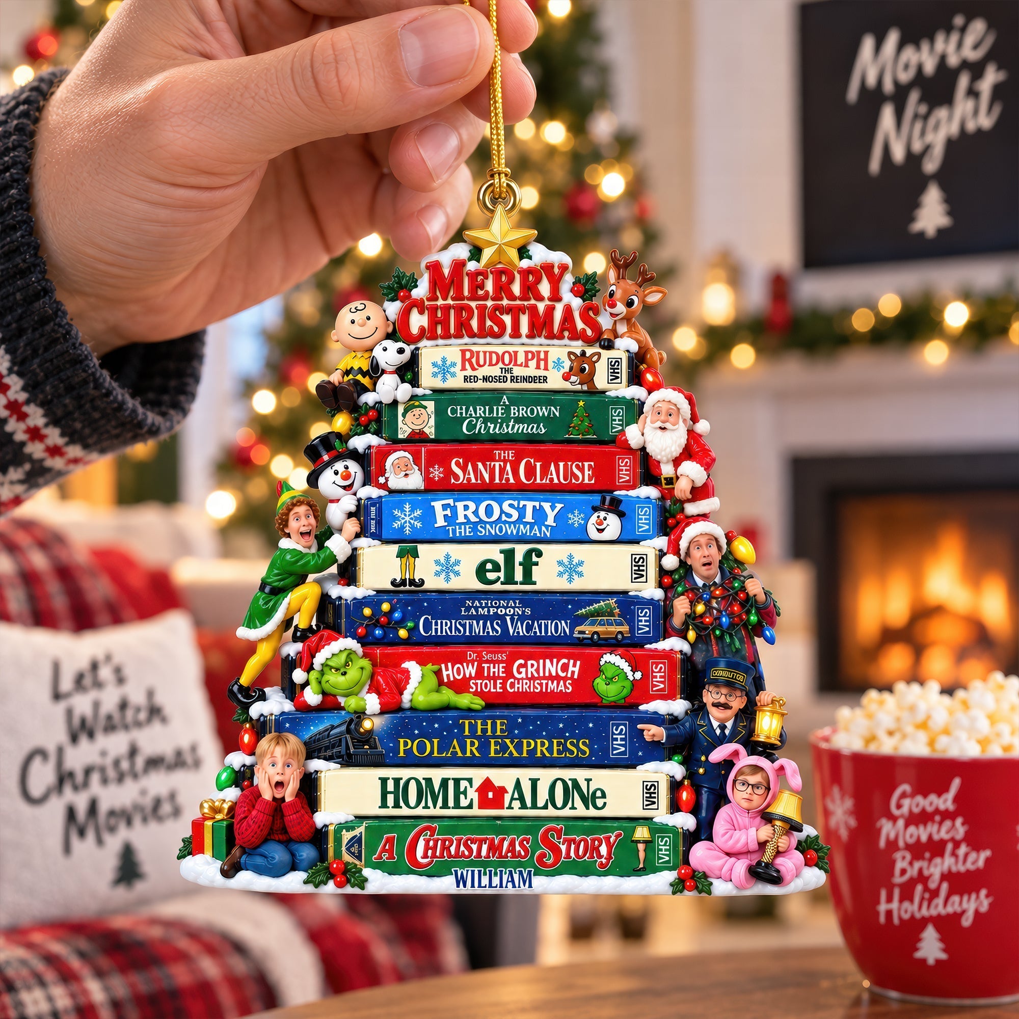 “Let the Joy Begin!” - Personalized Christmas Classics Collection Acrylic Ornament - Custom Gift for Family, Friends, and Loved Ones