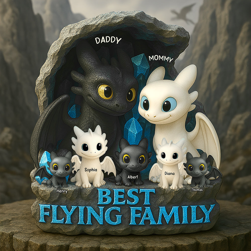Best Flying Family - Fantasy Flight Acrylic Plaque - Personalized Family Gift Shaped Plaques PopCulturePrints