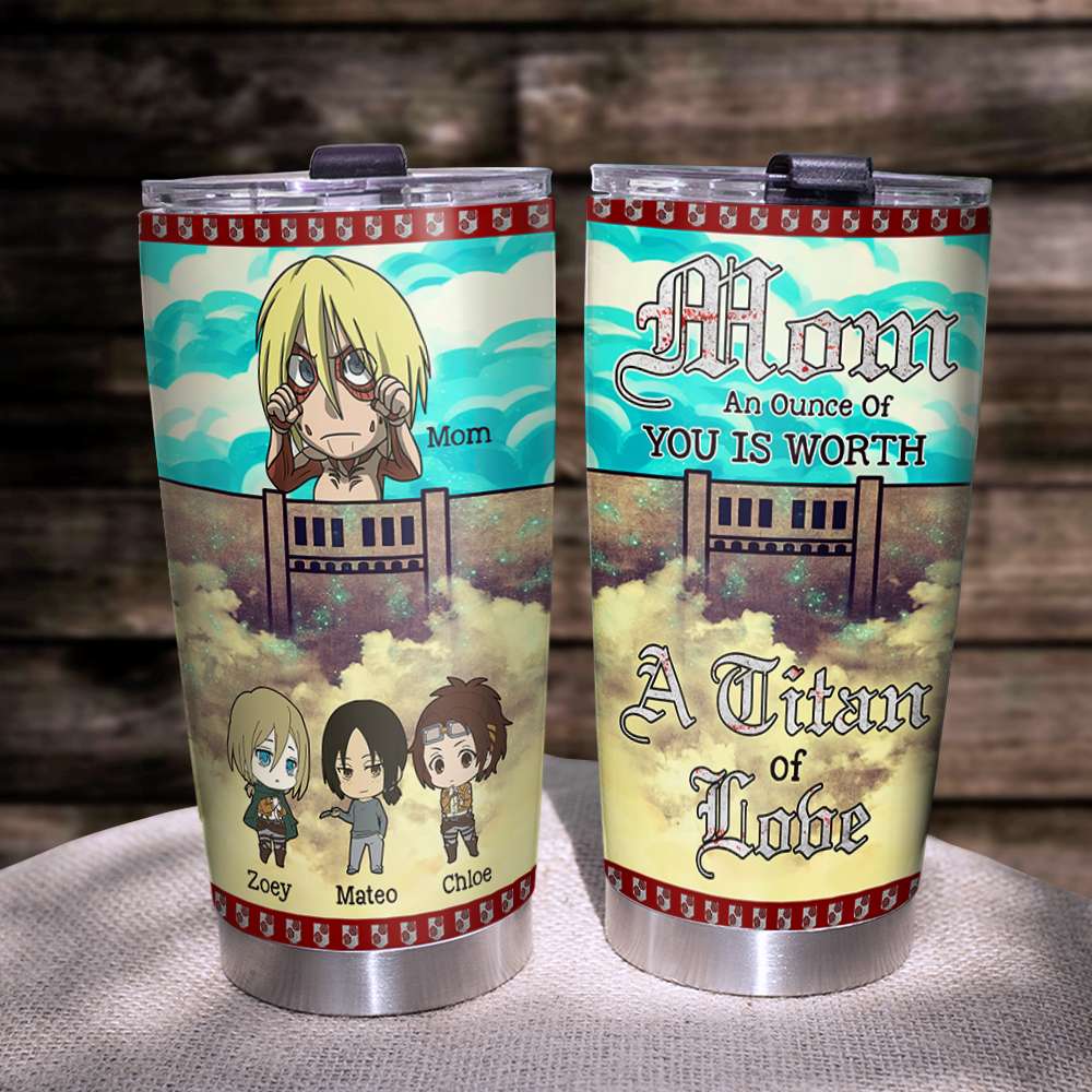 Personalized Tumbler for Mom - A Titan of Love Tumbler Cup PopCulturePrints