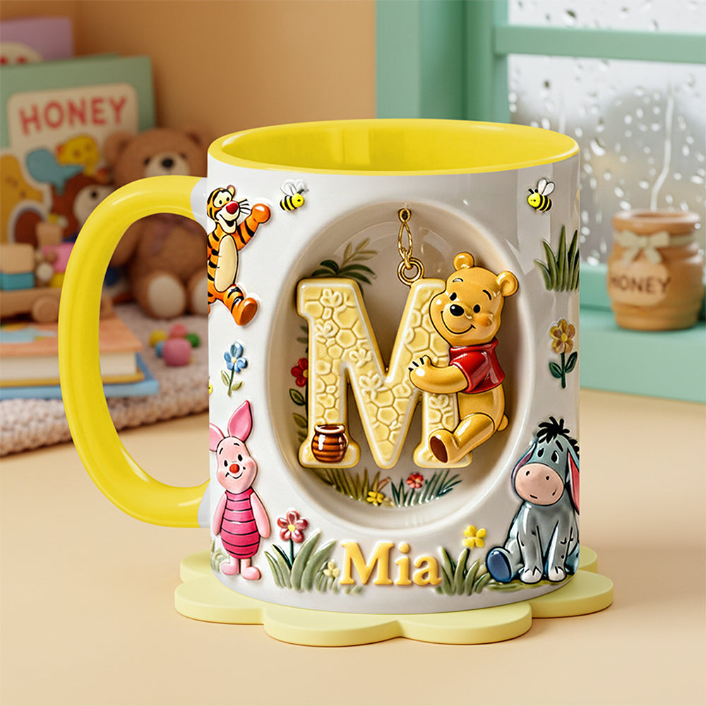 Sweet Moments with Pooh - Personalized Alphabet Coffee Mug Coffee Mug PopCulturePrints