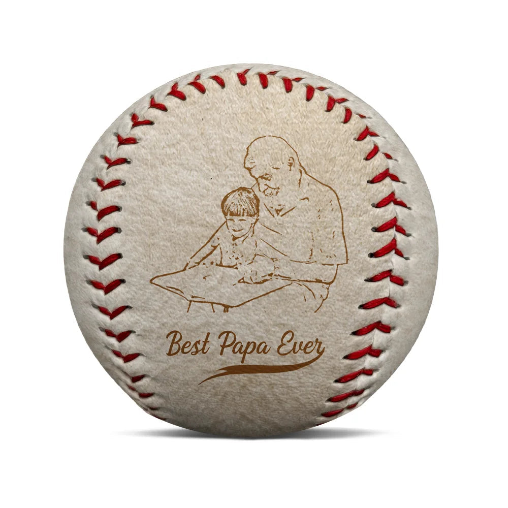 “Best Dad Ever” – Custom Engraved Baseball – Personalized Gift for Dad & Grandpa Baseball, Softball PopCulturePrints