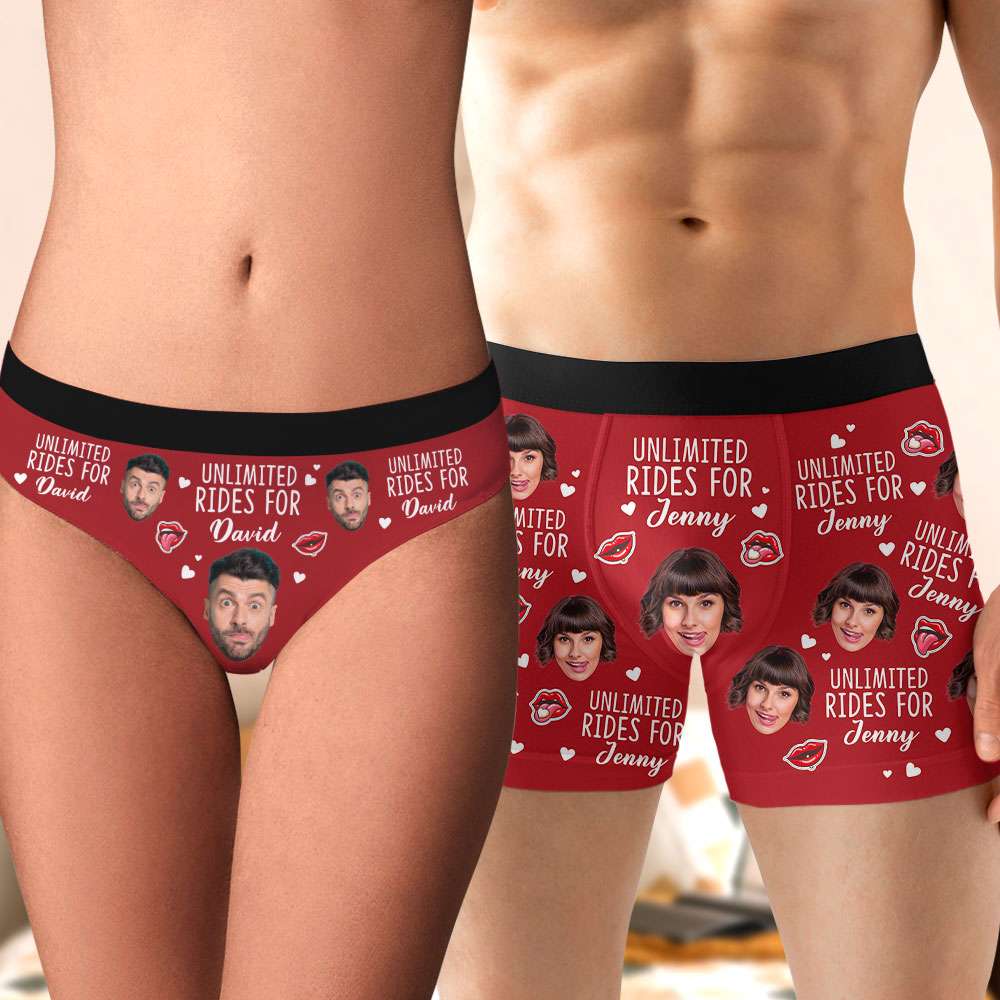Custom Personalized Boxer & Brief Set for Couples - Unlimited Rides Design Boxer Briefs PopCulturePrints