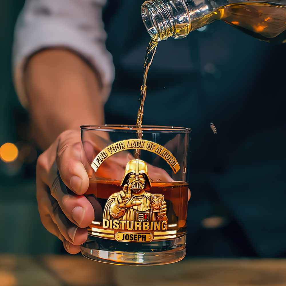 I Find Your Lack of Alcohol Disturbing - Cosmic Guardian Drinking Glass - Personalized Gift for Him Whiskey Glass PopCulturePrints