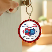 Load image into Gallery viewer, Personalized American Football Ornament for Couples - Custom Christmas Gift &amp; Valentine&#39;s Day Gifts Keychains PopCulturePrints

