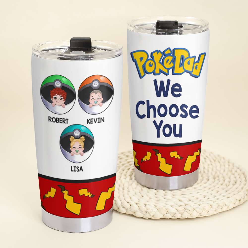 Personalized PokeDad Tumbler Cup - Unique Gift for Father's Day