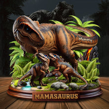 Load image into Gallery viewer, Mommy&#39;s Love Roars - Personalized Dinosaur Mom Wood Sign | Gift for Mom &amp; Grandma Wood Sign PopCulturePrints
