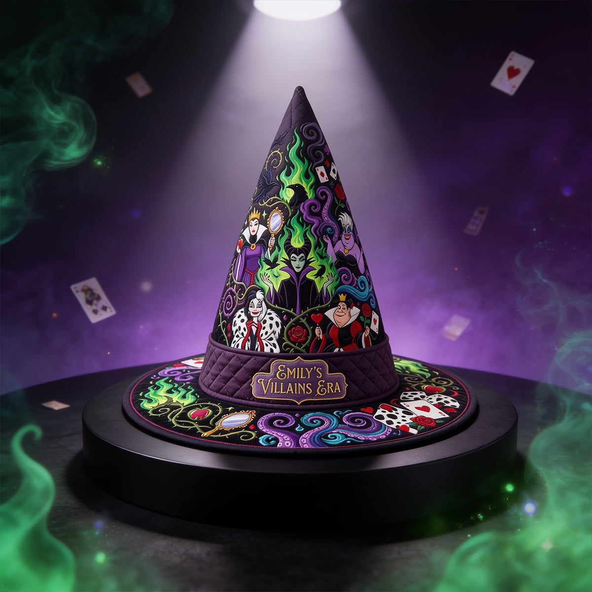 "Unleash Your Inner Sorceress with Our Dark Enchantress Quilted Witch Hat" - Personalized Halloween Gift for Everyone
