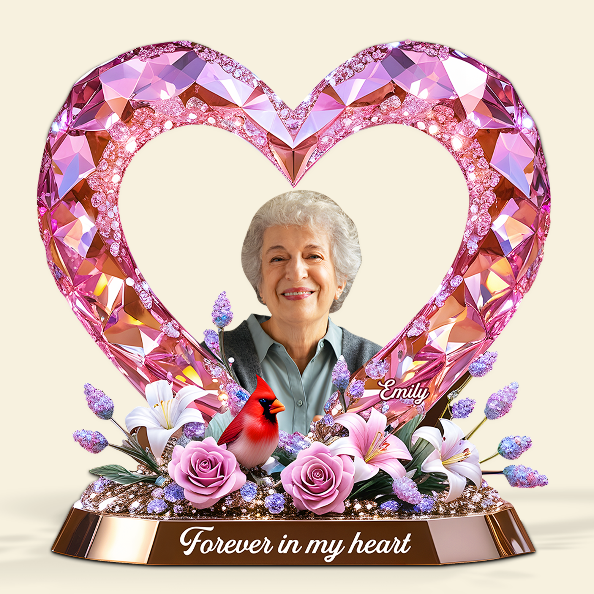 Forever in My Heart - Custom Memorial Plaque for Loved Ones Shaped Plaques PopCulturePrints