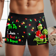 Load image into Gallery viewer, Grumpy Couple Christmas Boxers – A Fun Personalized Gift for Him Boxer Briefs PopCulturePrints
