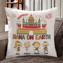 Load image into Gallery viewer, Personalized Happiest Nana On Earth Pillow - Custom Gift for Grandma Pillow PopCulturePrints
