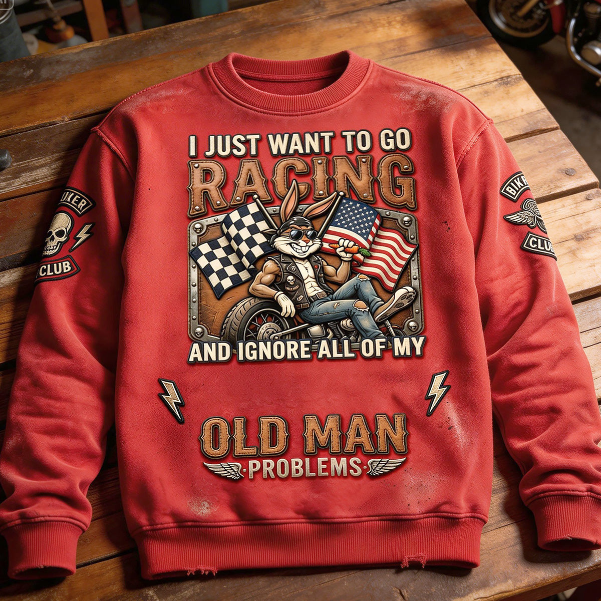 I Just Want to Go Racing - Personalized Old Man Racing 3D Shirt - Gift for Bikers & Racing Enthusiasts AOP Products PopCulturePrints