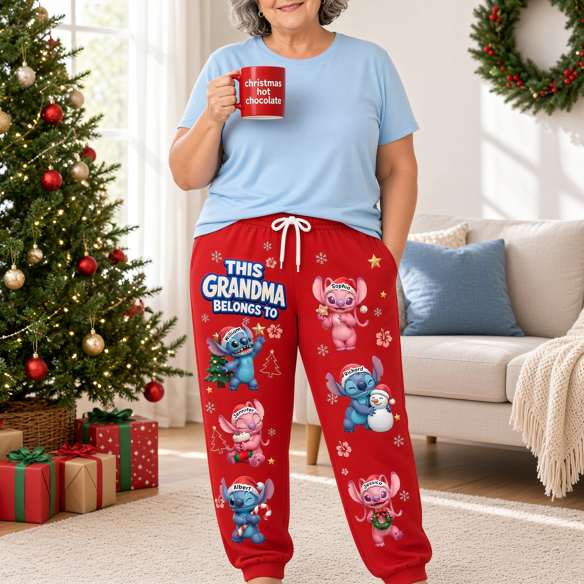 This MOM Belongs To - Cozy Holiday Christmas Sweatpants - Personalized Gifts For Grandma Shorts and Pants PopCulturePrints