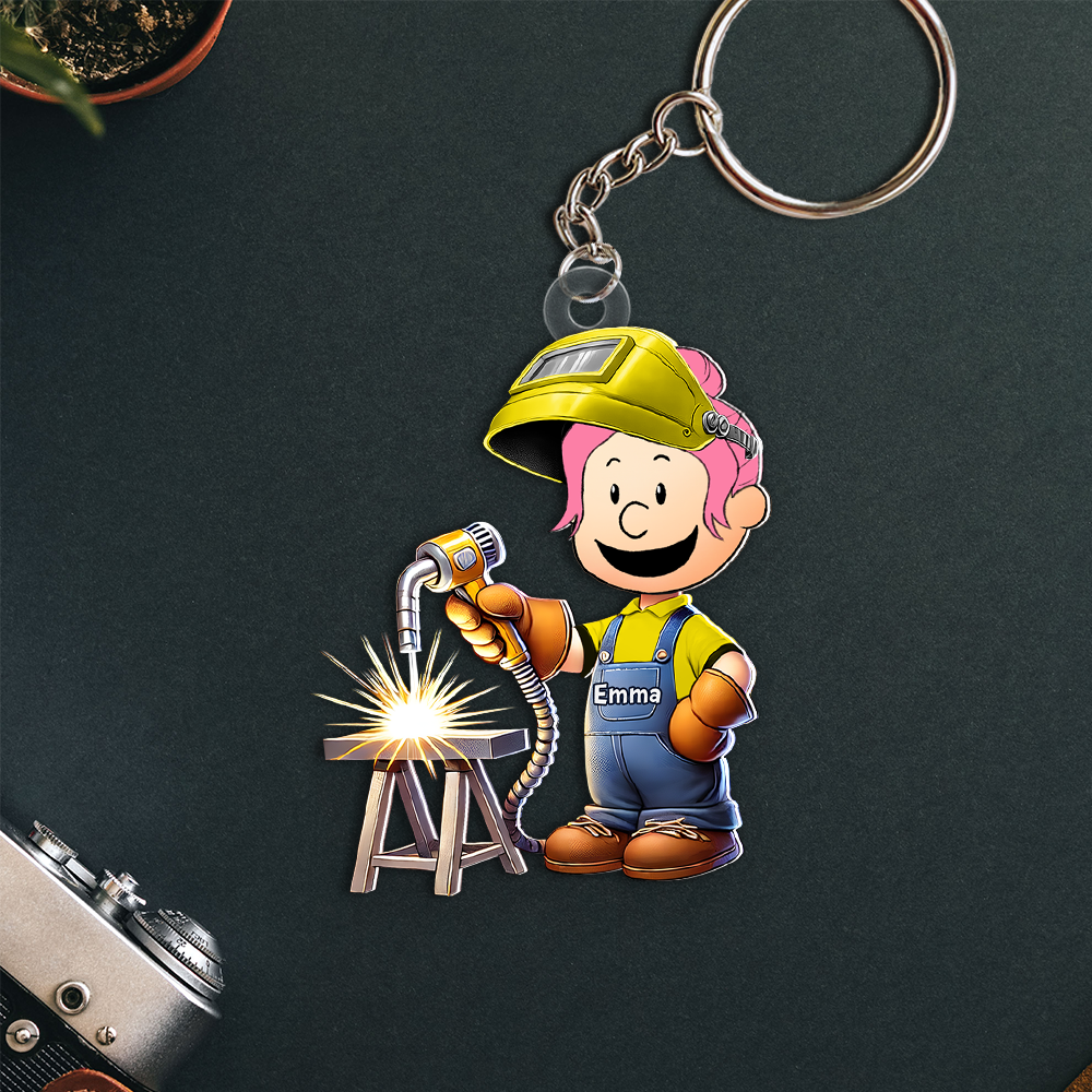 Personalized Welder Keychain - Custom Gift for Welding Enthusiasts Keychains PopCulturePrints