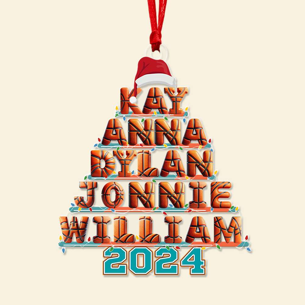 Personalized Family Christmas Basketball Ornament Ornament PopCulturePrints