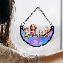 Load image into Gallery viewer, &quot;We Love You Mom&quot; - Personalized 3D Cartoon Suncatcher Ornament - Gift for Mom, Daughter, Son, Grandma Suncatcher Ornament PopCulturePrints
