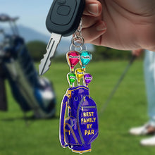 Load image into Gallery viewer, Best Family By Par - Personalized Acrylic Keychain for Golf Families Keychains PopCulturePrints
